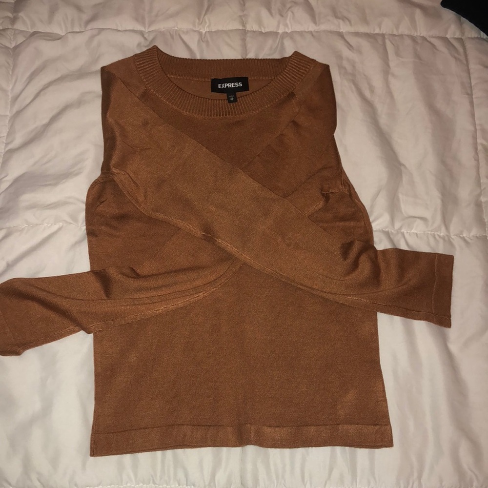 Express mid-drift sweater, mustard